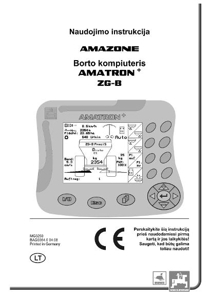 Naudojimo instrukcija AMATRON+  for ZG-B