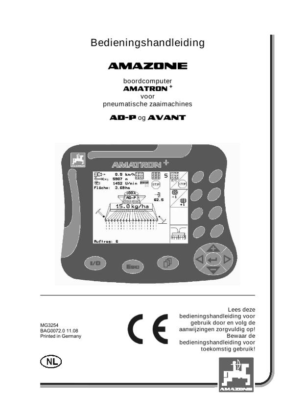 Bedieningshandleiding AMATRON+ for AD-P / AVANT