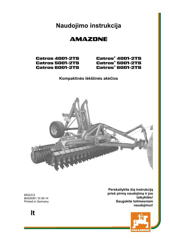 Naudojimo instrukcija CATROS 4/5/6001-2T 