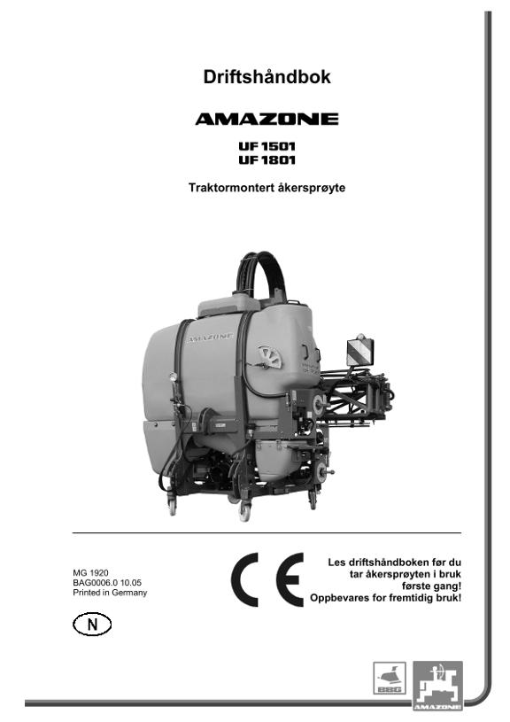 Instruksjonsboka UF 1501/1801