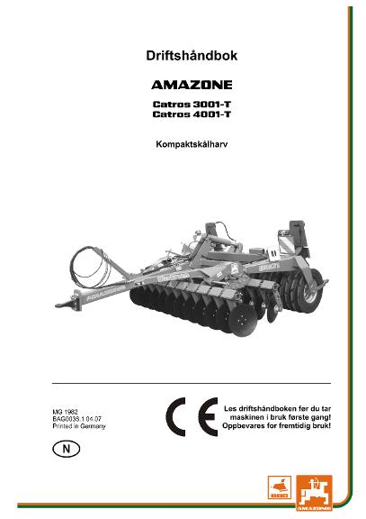 Instruksjonsboka CATROS 3001 / 4001 - T