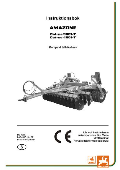 Instruktionsbok CATROS 3001 / 4001 - T