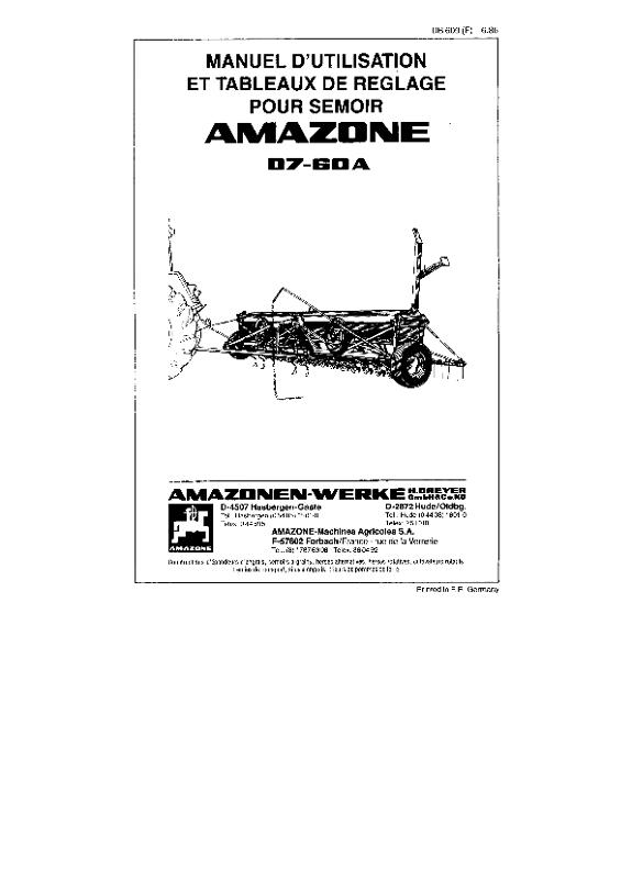 Notice d'utilisation D7-60A