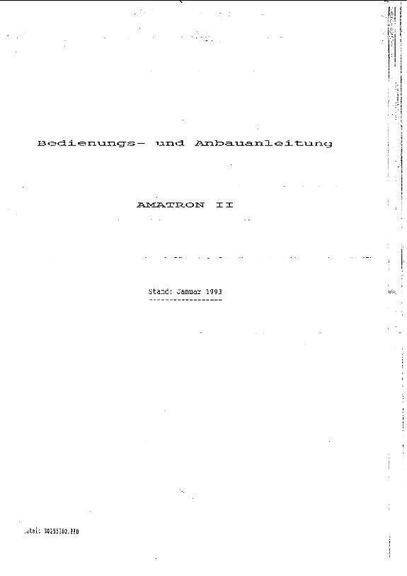 Betriebsanleitung Amatron II