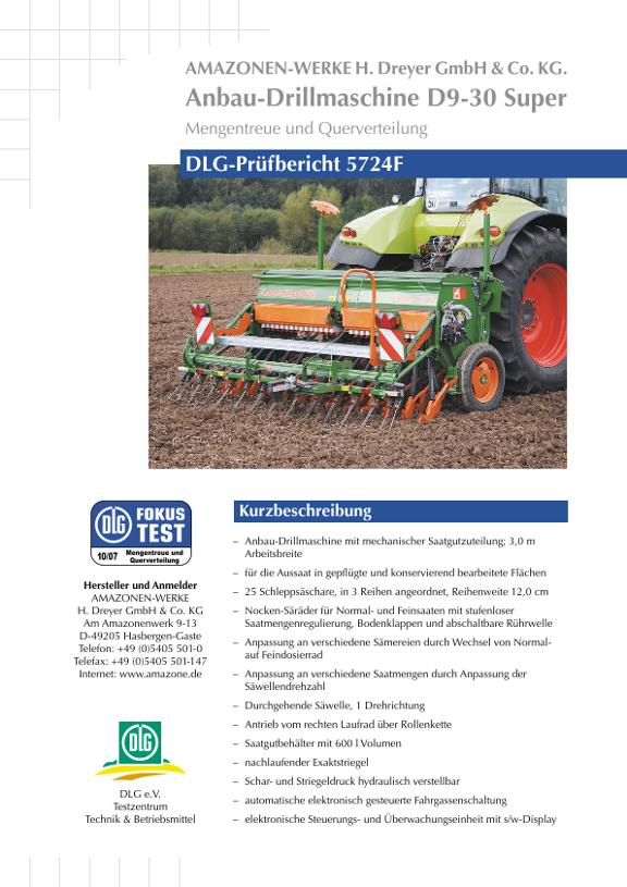 Test: DLG-Prüfbericht 5724F Amazone D9
