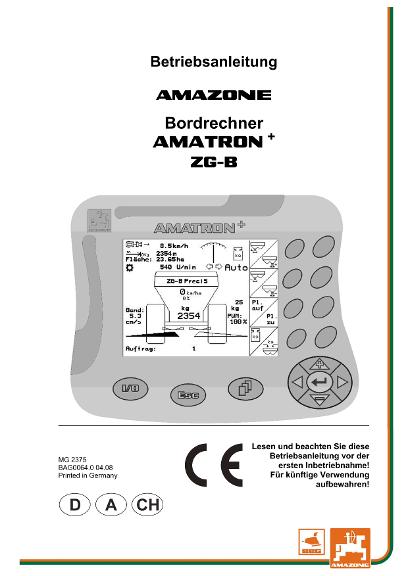 Betriebsanleitung AMATRON+  f. ZG-B