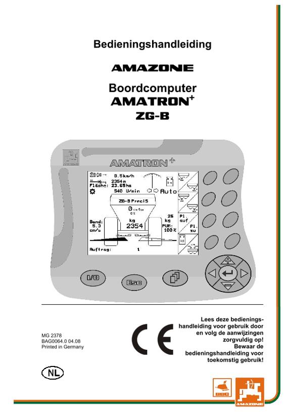 Bedieningshandleiding AMATRON+  F. ZG-B