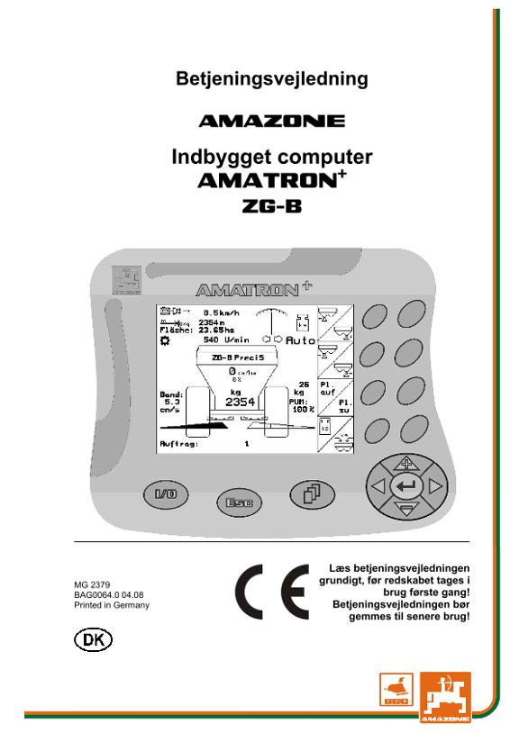 Brugsanvisning AMATRON+  F. ZG-B