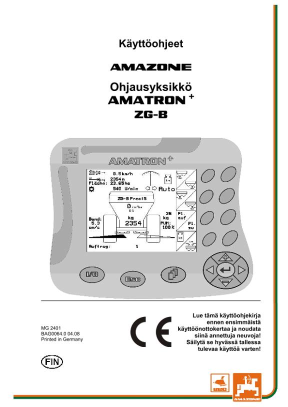 Käyttöohjekirja AMATRON+  F. ZG-B