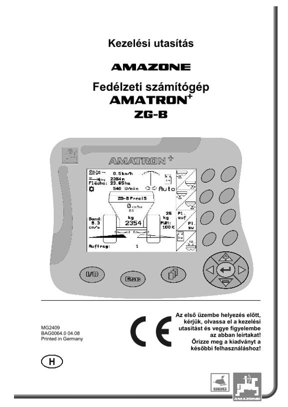Kezelési útmutató AMATRON+  F. ZG-B