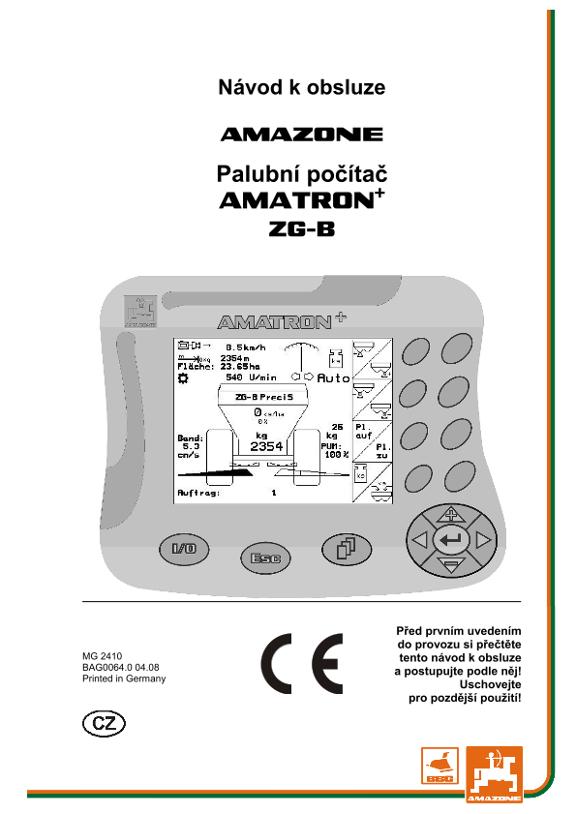 Návod na obsluhu  AMATRON+  F. ZG-B