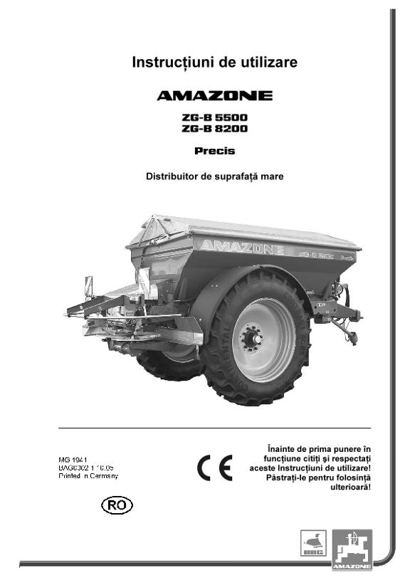 Instrucţiuni de utilizare ZG-B 5500/8200 PRECIS