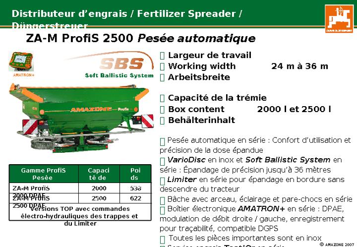 Déscriptifs machines ZA-M
