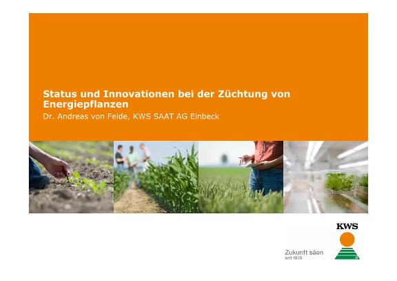 Präsentation - Status und Innovationen bei der Züchtung von Energiepflanzen