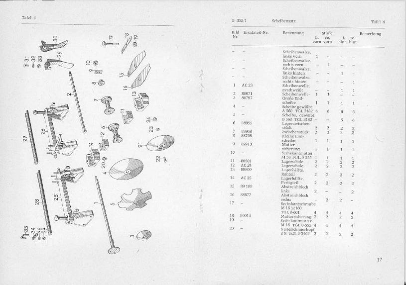 Ersatzteilkatalog Anhänge-Doppelscheibenegge B355/1