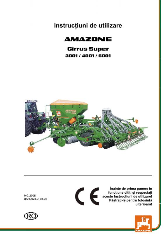Instrucţiuni de utilizare CIRRUS 3/4/6001 SUPER