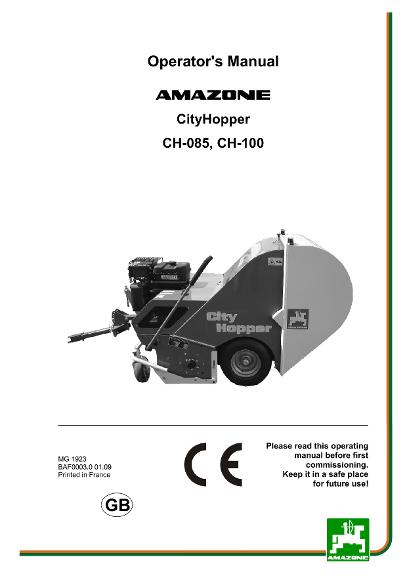 Operation manual CITYHOPPER 085/100