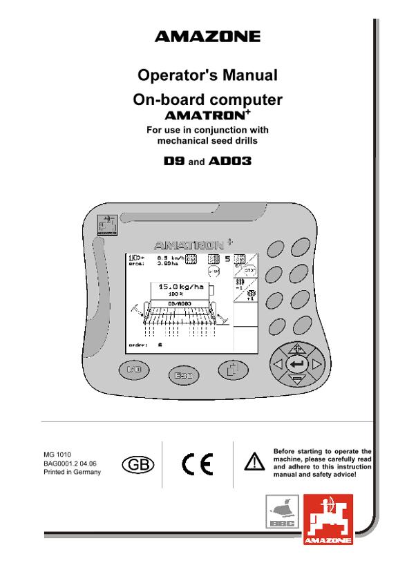 Operator´s Manual AMATRON+ for D9 / AD 3 