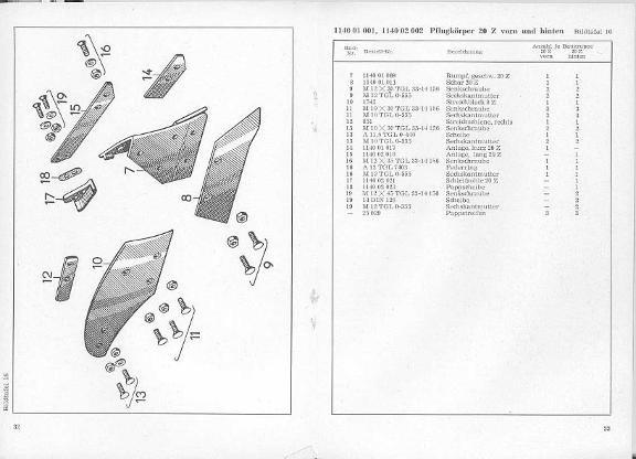 Ersatzteilkatalog Anhänge-Beetpflug B187 und B187/1