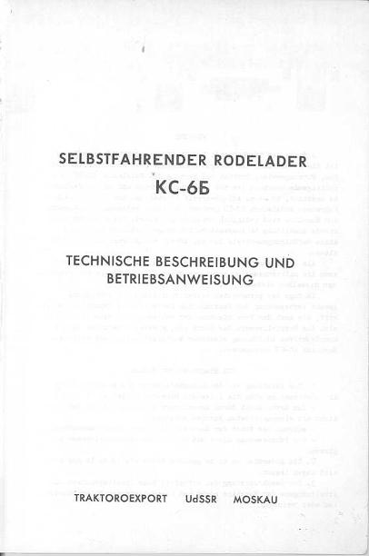 Betriebsanleitung Selbstfahrender Rodelader KC-6b