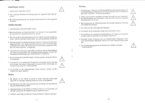 Betriebsanleitung / Ersatzteilliste Anbau-Beetpflug B125
