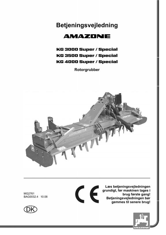 Brugsanvisning KG 3/35/4000 SPECIAL / SUPER