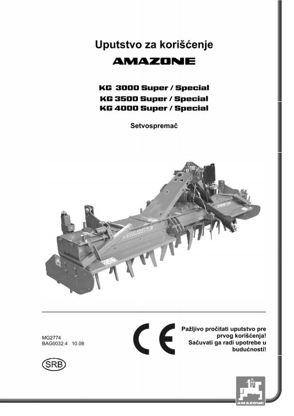 Uputstvo za korišćenje KG 3/35/4000 SPECIAL / SUPER