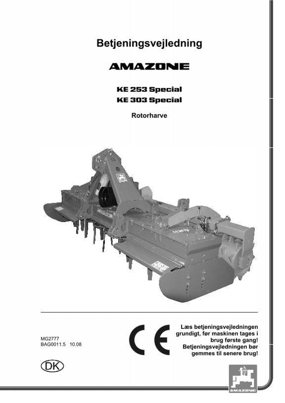 Brugsanvisning KE 253/303 SPECIAL