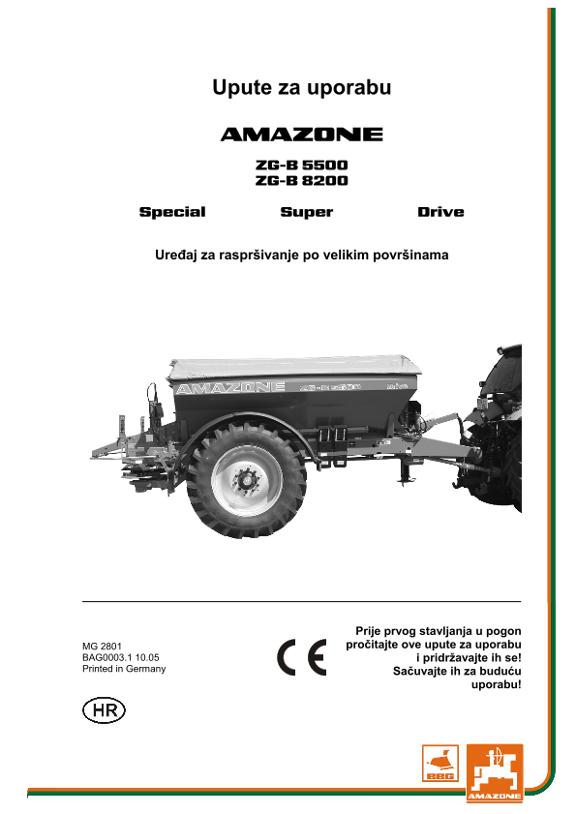 Upute za uporabu ZG-B 5500/8200 SPEZIAL/SUPER/DRIVE
