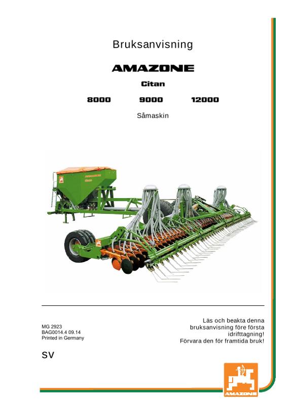Instruktionsbok CITAN 8/9/12000 
