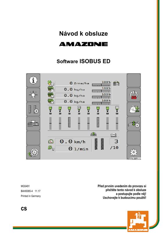 Návod na obsluhu ISOBUS SOFTWARE ED