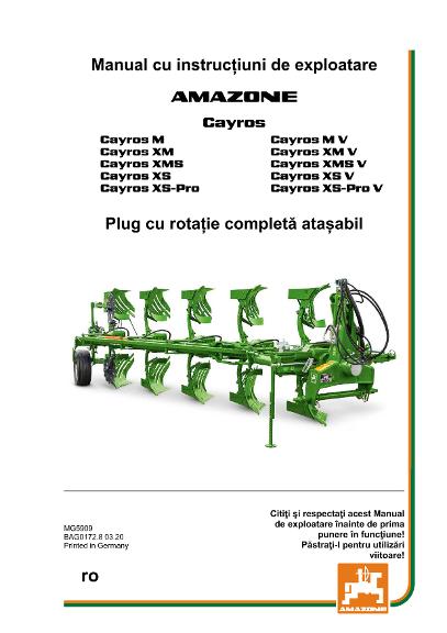 Instrucţiuni de utilizare CAYROS 