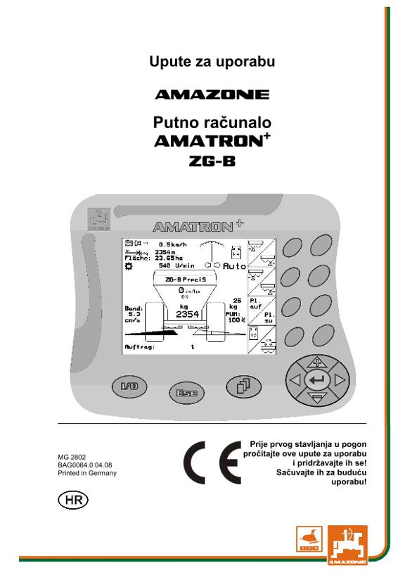 Upute za uporabu AMATRON+  ZG-B
