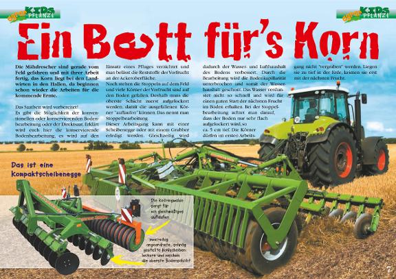 Artikel "Ein Bett für das Korn" agrarKIDS Nr.1