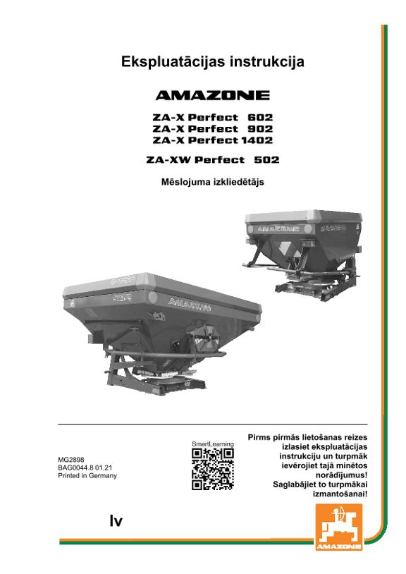 Ekspluatācijas instrukcija ZA-X 6/9/1402 / ZA-XW 502 PERFECT