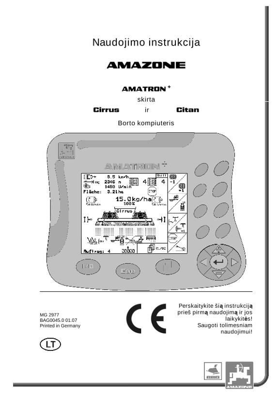 Naudojimo instrukcija AMATRON+  F.CIRRUS / CITAN