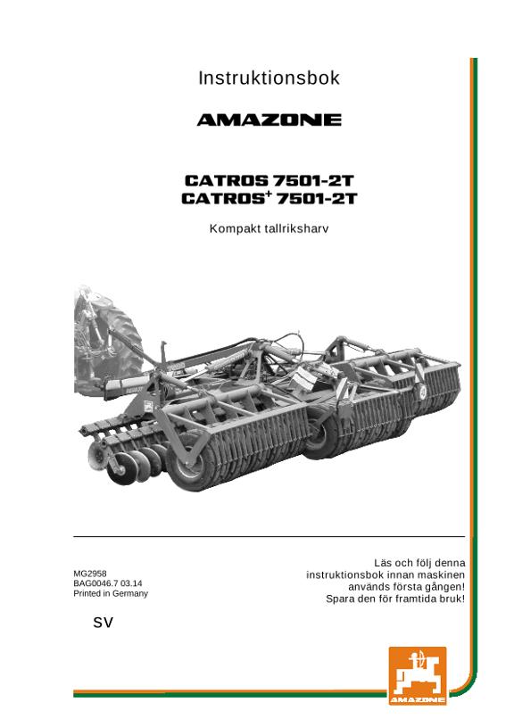 Instruktionsbok CATROS 5501-T/7501-T