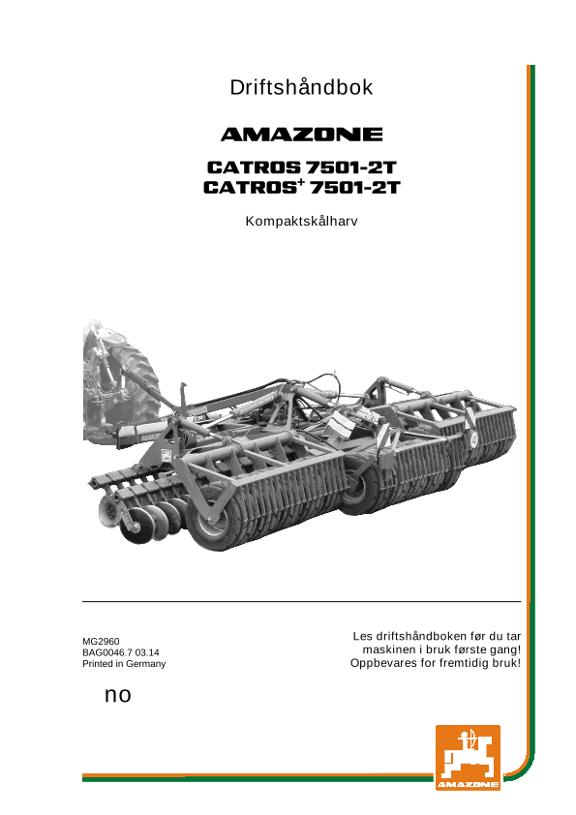 Instruksjonsboka CATROS 5501-T/7501-T