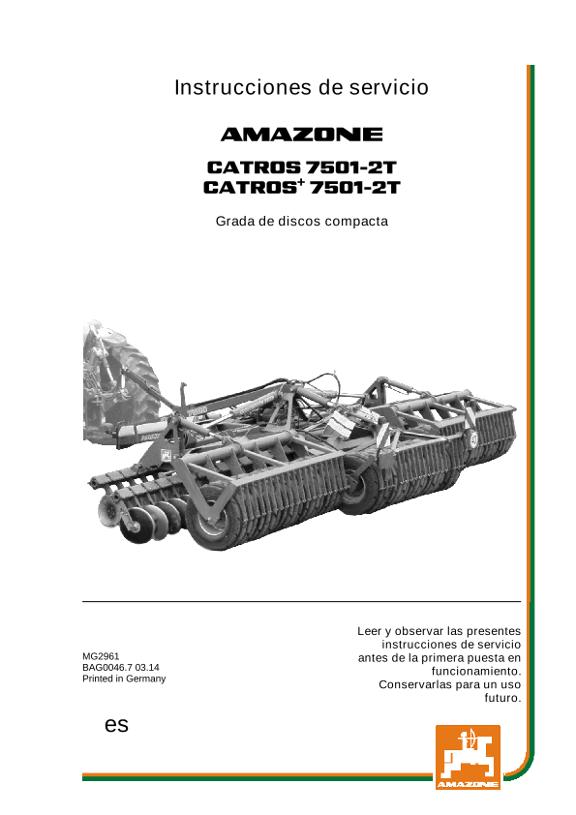 Manual del operador CATROS 5501-T/7501-T